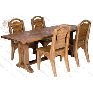 Комплект стол и стулья из массива сосны М05