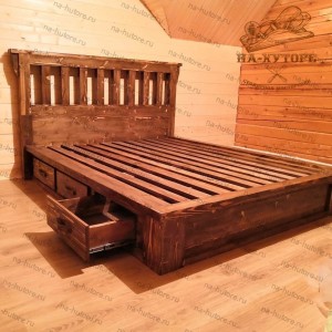 Кровать под старину ручной работы К08